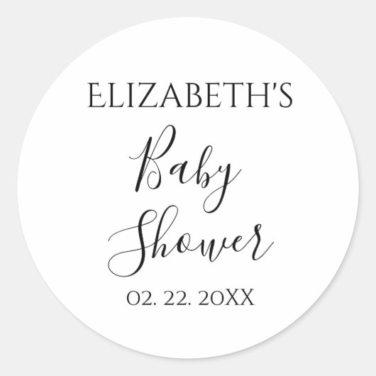 Persoonlijke verjaardag baby shower ronde sticker (Voorkant)