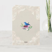 Persoonlijke verjaardag burgundy & perzikrozen  kaart (Achterkant)