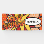 Persoonlijke VERJAARDAG Comic Book Spandoek (Horizontaal)