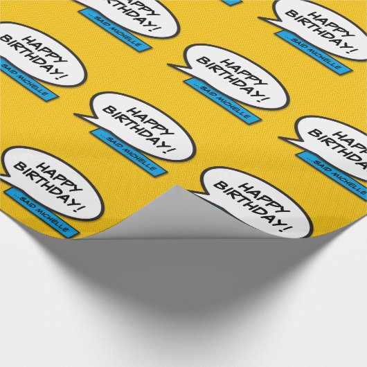 Persoonlijke VERJAARDAG Comicbook Pop Art Cadeaupapier (Hoek)
