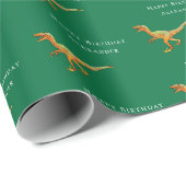 Persoonlijke Verjaardag Dinosaurus Cadeaupapier (Rol Hoek)