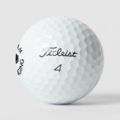 Persoonlijke verjaardag golfer nog steeds swingend golfballen (Logo)