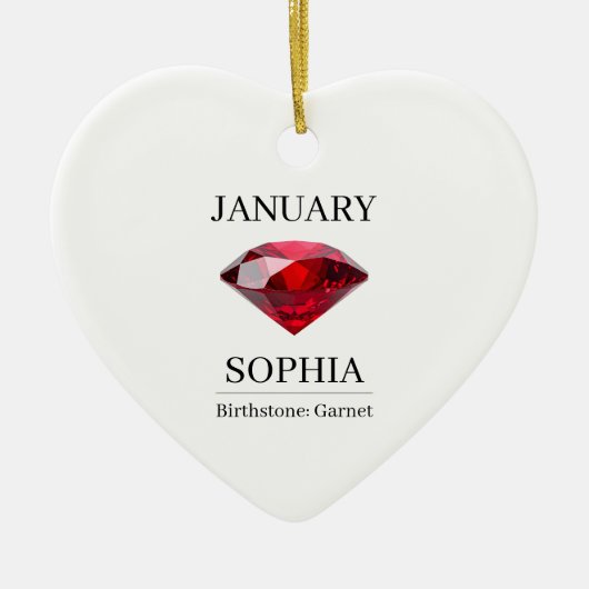 Persoonlijke verjaardag in januari Granaat Keramisch Ornament (Voorkant)