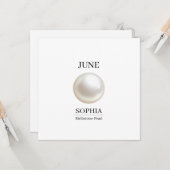 Persoonlijke verjaardag in juni parel kaart (Voorkant / Achterkant in situ)