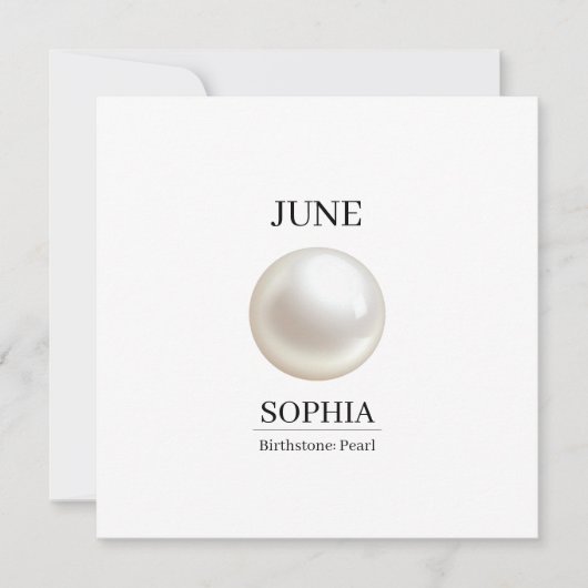 Persoonlijke verjaardag in juni parel kaart (Voorkant)