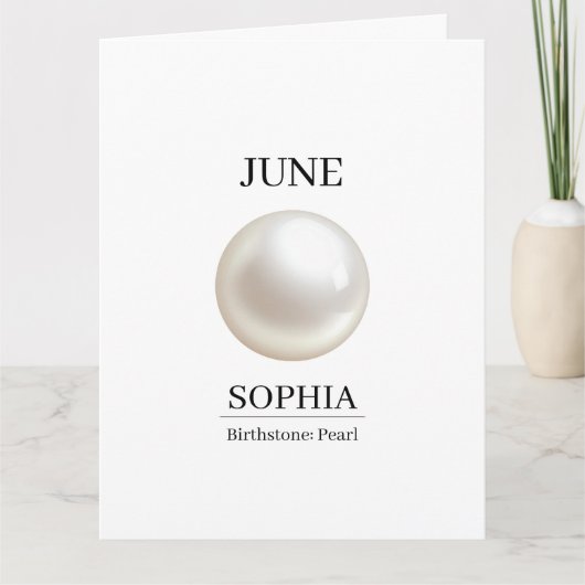 Persoonlijke verjaardag in juni parel kaart (Voorkant)