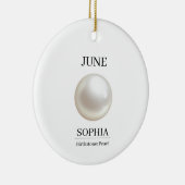 Persoonlijke verjaardag in juni Parel Keramisch Ornament (Rechts)