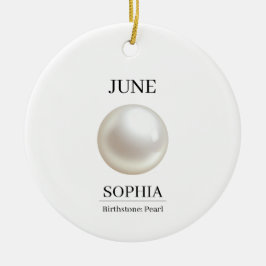 Persoonlijke verjaardag in juni Parel Keramisch Ornament