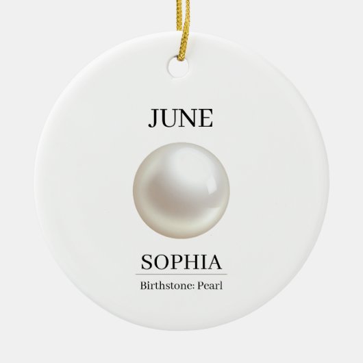 Persoonlijke verjaardag in juni Parel Keramisch Ornament (Voorkant)