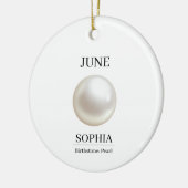 Persoonlijke verjaardag in juni Parel Keramisch Ornament (Links)