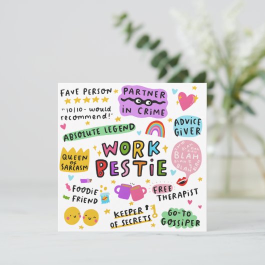 Persoonlijke Verjaardag Kaart Werk Bestie Kaart (Staand voorkant)