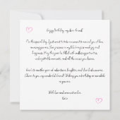 Persoonlijke Verjaardag Kaart Werk Bestie Kaart (Achterkant)