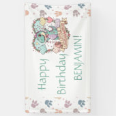 Persoonlijke verjaardag Little Dino Spandoek (Verticaal)