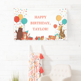 Persoonlijke verjaardag met feestballonnen voor di spandoek