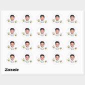 Persoonlijke verjaardag op maat gemaakte gezicht- ronde sticker (Vel)