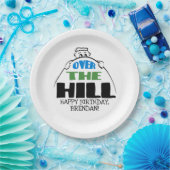 Persoonlijke verjaardag over de heuvel papieren bordje (Feest)