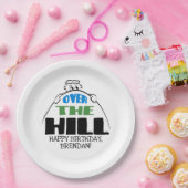 Persoonlijke verjaardag over de heuvel papieren bordje (Feest)