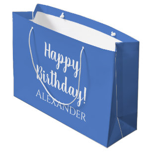 Persoonlijke verjaardag pastelblauwe feestfavoriet groot cadeauzakje