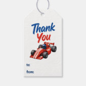 Persoonlijke verjaardag raceauto cadeaulabel (Voorkant)