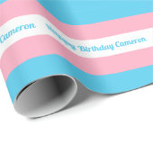 Persoonlijke verjaardag transgender vlag cadeaupapier (Rol Hoek)
