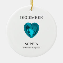 Persoonlijke verjaardag Turquoise December Keramisch Ornament