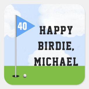 Persoonlijke verjaardag van golf vierkante sticker