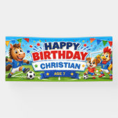 Persoonlijke verjaardag van kinderen voetbal spandoek (Horizontaal)