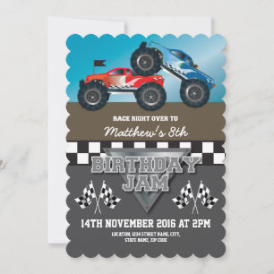 Persoonlijke verjaardag van Racing Monster Jam-vra Kaart