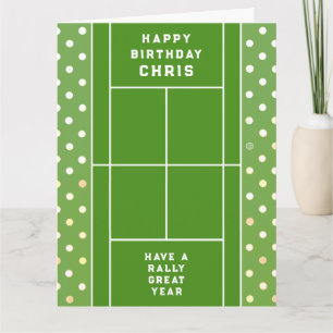 Persoonlijke verjaardag van tennis kaart