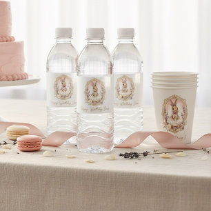 Persoonlijke verjaardag van vintage konijn waterfles etiket