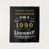 Persoonlijke verjaardag Voeg je naam toe 1990 Lege Wandkleed (Voorkant)