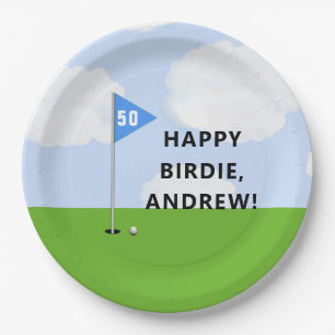 Persoonlijke verjaardag voor golfer papieren bordje