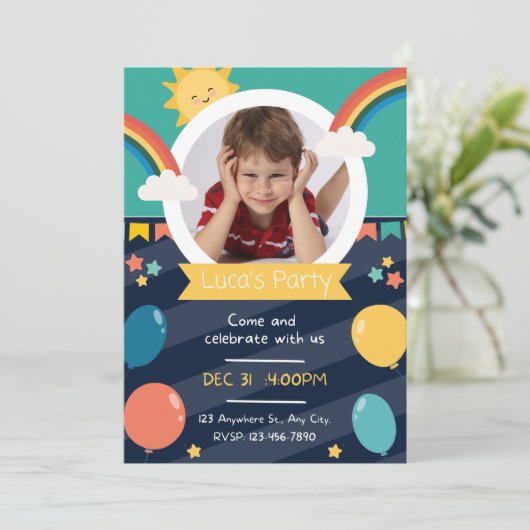 Persoonlijke verjaardag voor kinderen kaart (Staand voorkant)