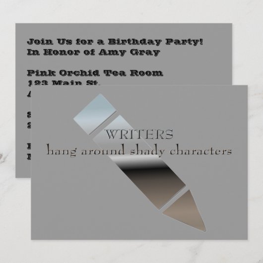 Persoonlijke verjaardag voor schrijvers kaart (Voorkant / Achterkant)