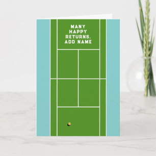 Persoonlijke verjaardag voor tennis kaart