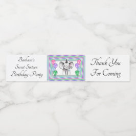 Persoonlijke verjaardag waterfles etiket