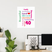 Persoonlijke verjaardag woordkunst print (Thuiskantoor)
