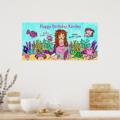 Persoonlijke Verjaardags Mermaid Poster (Keuken)