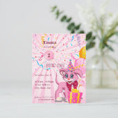 Persoonlijke verjaardags puppy cartoon uitnodiging (Staand voorkant)