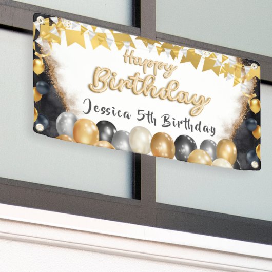 Persoonlijke verjaardags Welkom Banner (Buitenkant Gebouw)