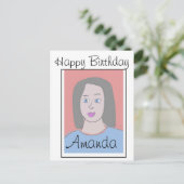 Persoonlijke verjaardagsavatar van beste vriendin briefkaart (Staand voorkant)