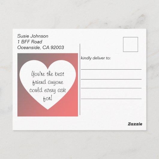 Persoonlijke verjaardagsavatar van beste vriendin briefkaart (Achterkant)