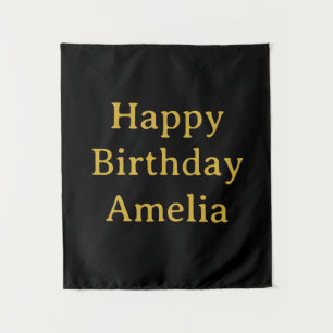 Persoonlijke verjaardagsbanner met aangepaste naam wandkleed