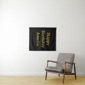 Persoonlijke verjaardagsbanner met aangepaste naam wandkleed (In Situ (horizontaal))