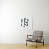 Persoonlijke verjaardagsbanner met eigen naam vlag wandkleed (In Situ (horizontaal))