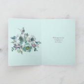 Persoonlijke verjaardagsboeket met teal- en pruimk kaart (Binnen)