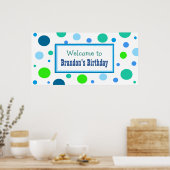 Persoonlijke verjaardagsfeestbanner voor jongen poster (Keuken)