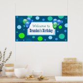 Persoonlijke verjaardagsfeestbanner voor jongen poster (Keuken)