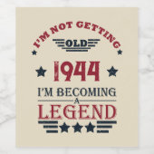 Persoonlijke verjaardagsfeestje voor tachtig jaar  wijn etiket (Enkel label)