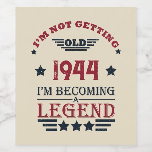 Persoonlijke verjaardagsfeestje voor tachtig jaar  wijn etiket (Enkel label)